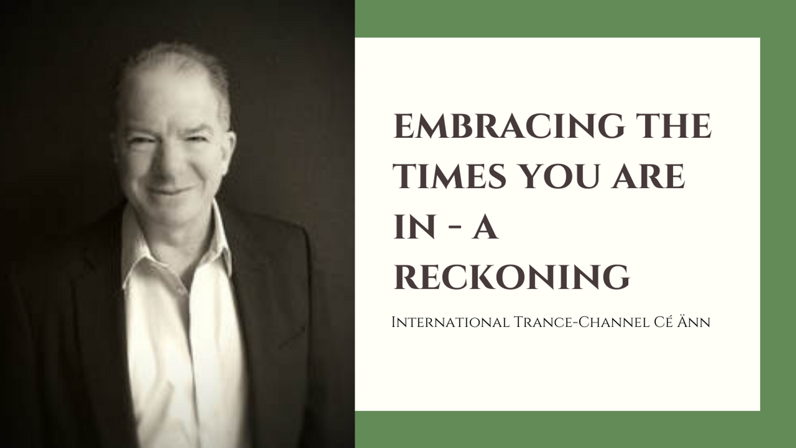 Embracing the Times You Are In - A Reckoning